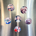 1 inch Glass Magnets - 5 pc